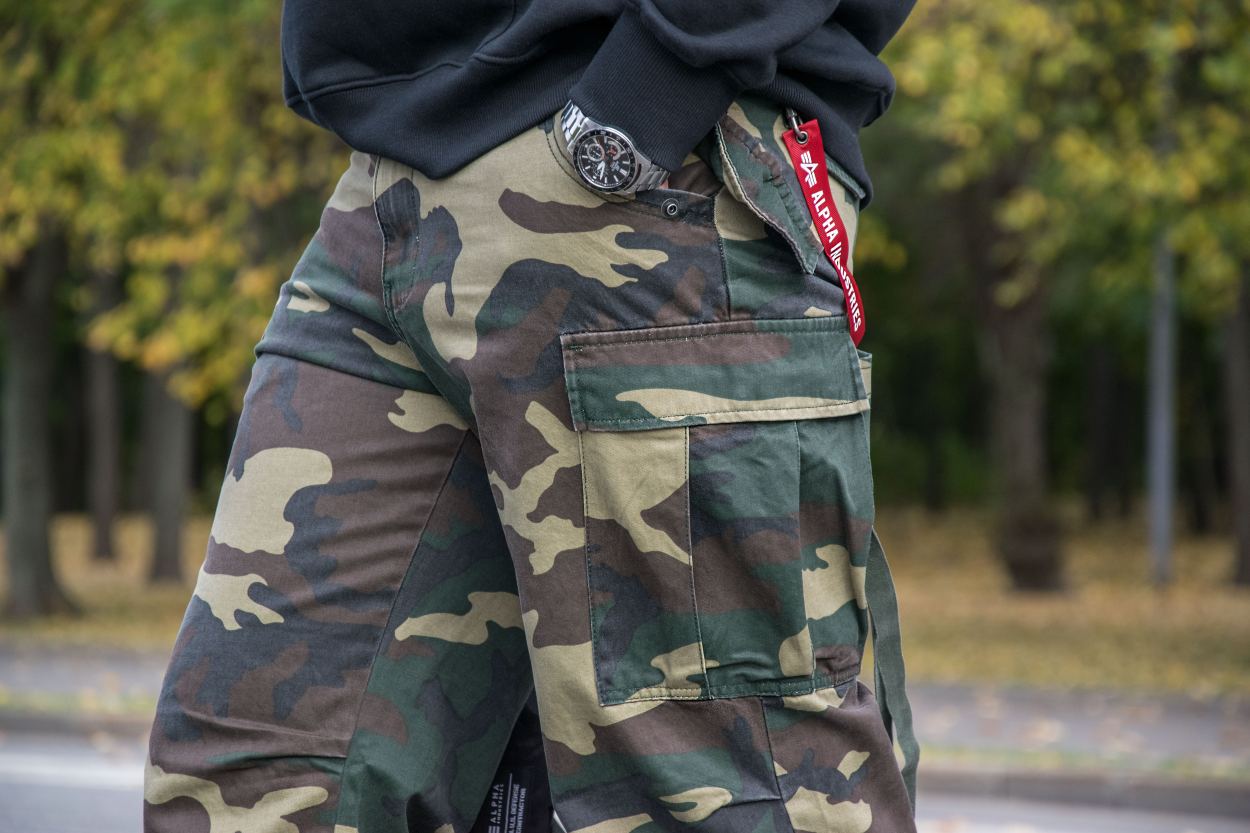 Брюки-карго ALPHA INDUSTRIES M-65 PANT camo woodland