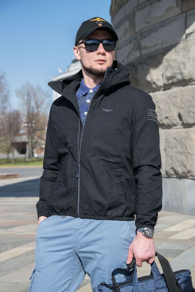 Ветровка AERONAUTICA MILITARE SS 23 blue black AB 2054 фото 1