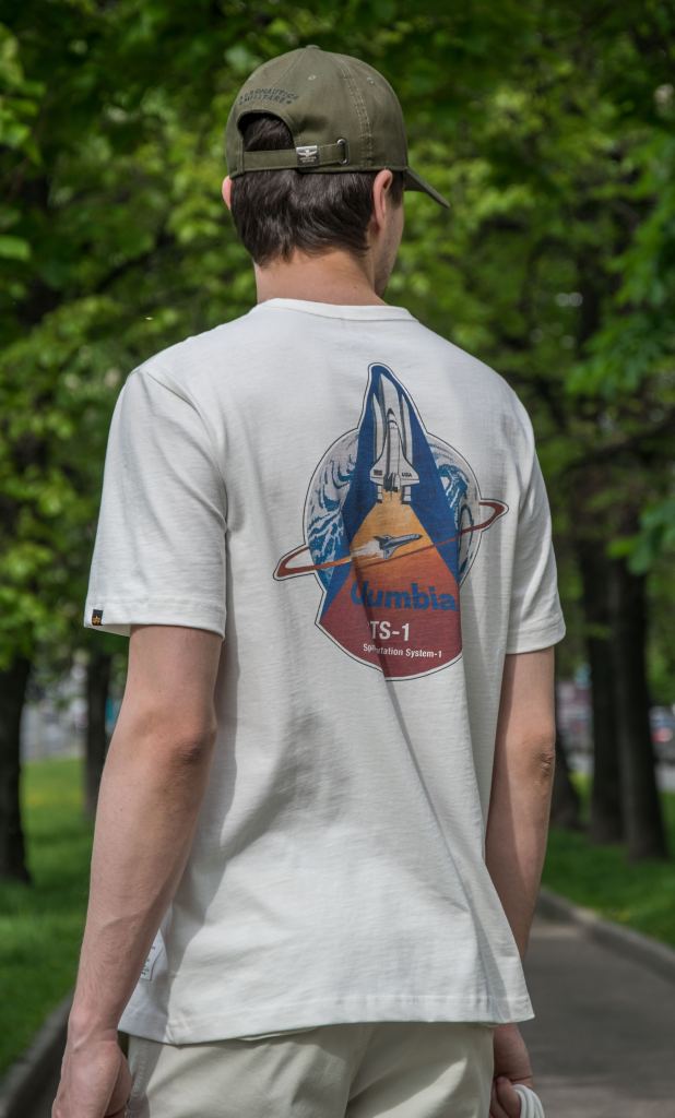 Футболка ALPHA INDUSTRIES NASA COLUMBIA TEE плотная FW 21-22 white фото 3