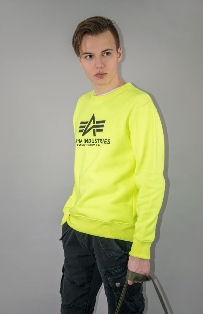 Свитшот ALPHA INDUSTRIES BASIC SWEATER neon yellow фото 1