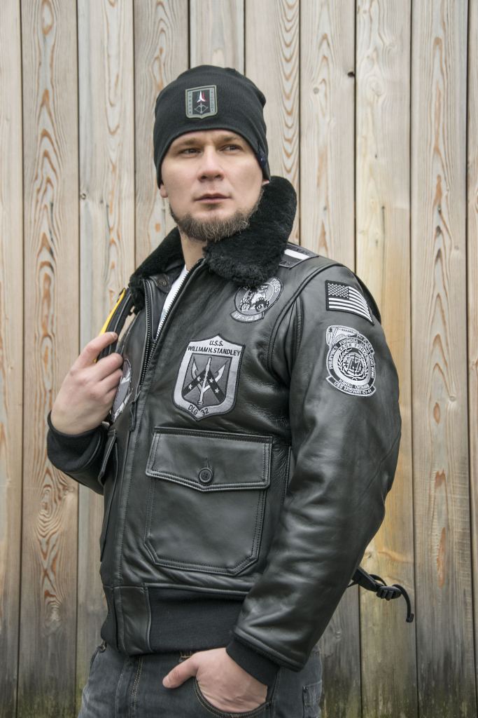 Куртка - пилот с нашивками COCKPIT STEALTH TOP GUN G-1