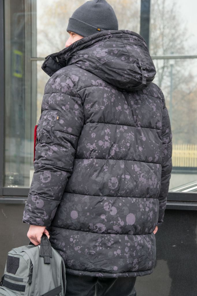 ALPHA INDUSTRIES QUILTED PARKA N 3B FW 22 23 m territory black camo ForceAge