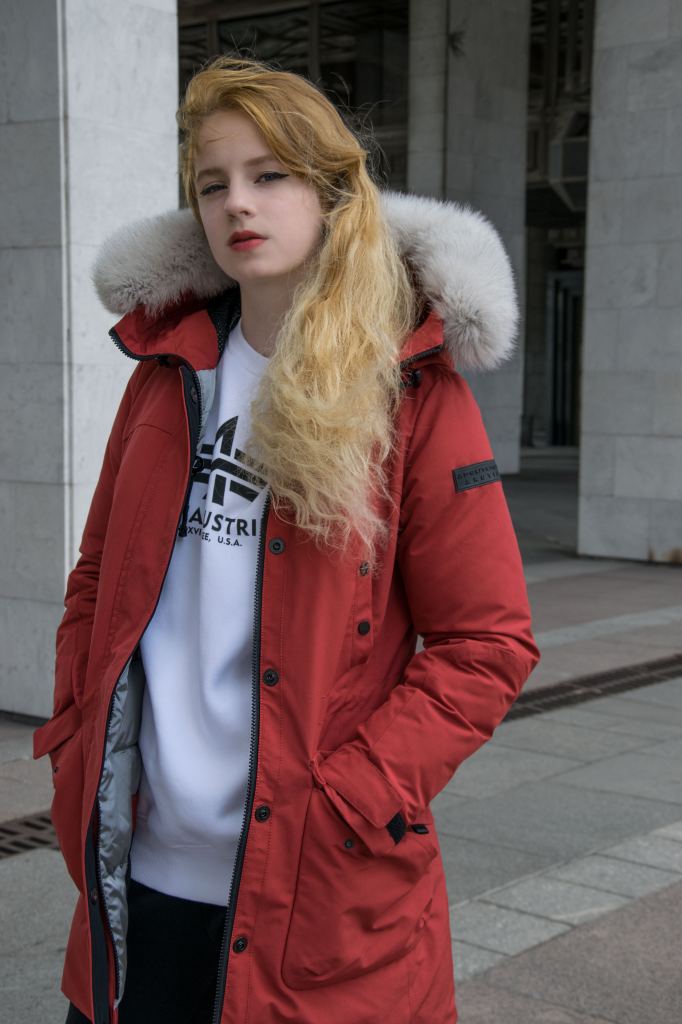 Женская пуховая куртка- аляска