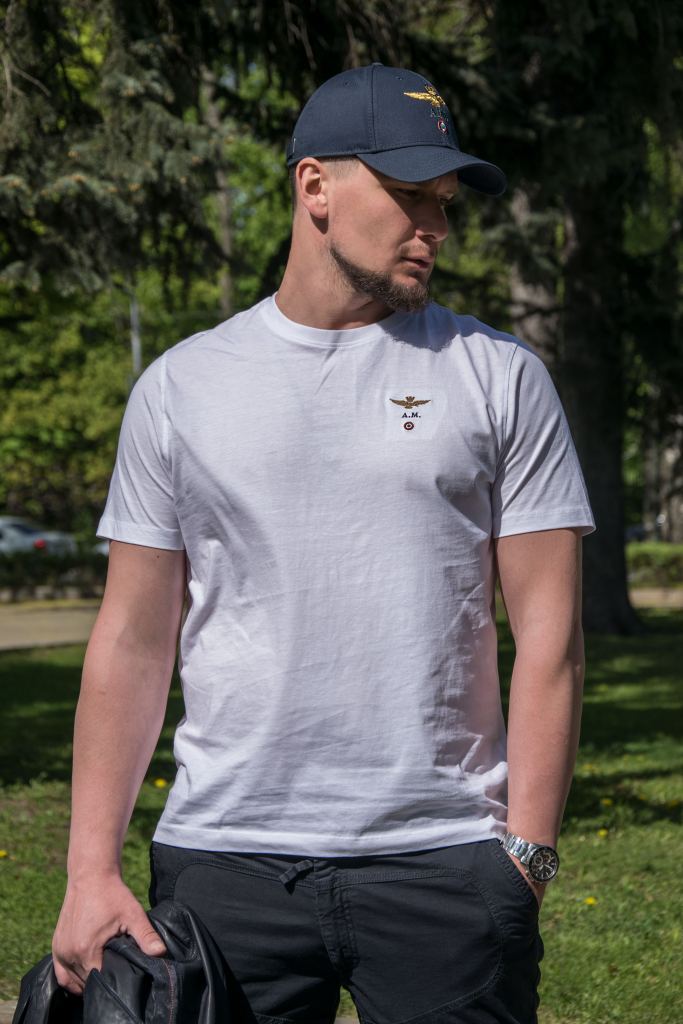 Белая мужская футболка AERONAUTICA MILITARE