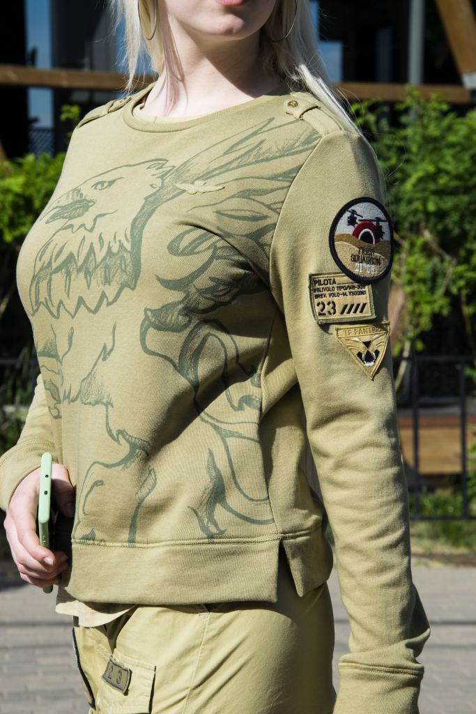 Женский свитшот с принтом Аэронавтика Милитаре