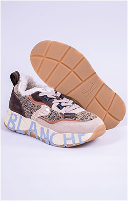 Женские кроссовки VOILE BLANCHE CLUB105 FUR мех FW 26/27 light beige/dark brown 2019460