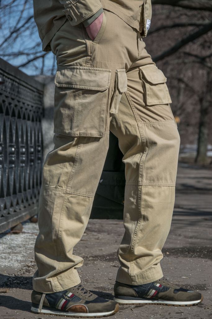 Брюки-карго ALPHA INDUSTRIES MIXED MEDIA CARGO PANT SS23 vintage khaki фото 1