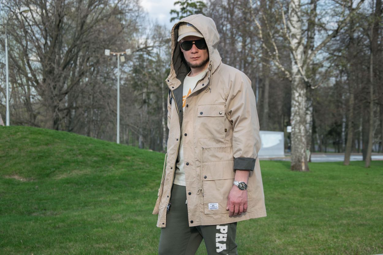 Ветровка ALPHA INDUSTRIES HOODED FIELD JACKET M-65 SS 23 vintage khaki