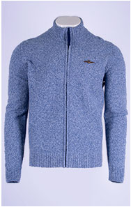 Свитер на молнии AERONAUTICA MILITARE FW 26/27/BG mouline azzurro (MA 1646)