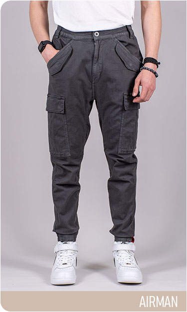 Брюки-карго ALPHA INDUSTRIES AIRMAN vintage grey