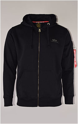 Толстовка ALPHA INDUSTRIES BACK PRINT ZIP HOODY black
