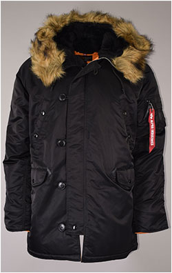 Аляска ALPHA INDUSTRIES SLIM FIT GEN-I big size N-3B black/orange