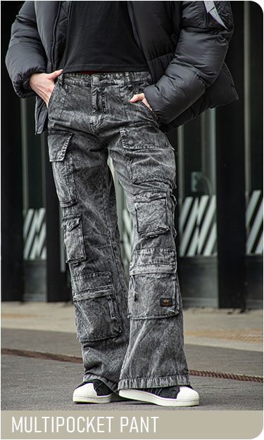 Женские брюки-карго джинсовые ALPHA INDUSTRIES MULTIPOCKET PANT black