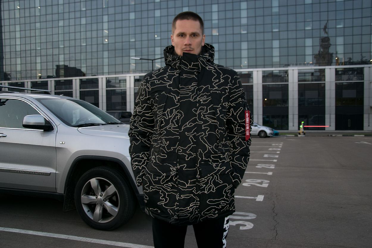 Аляска ALPHA INDUSTRIES PRIMALOFT PARKA N-3B reflective black camo