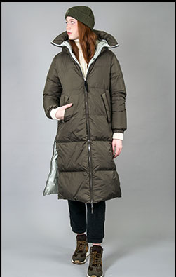 Женское пальто пуховое PARAJUMPERS SLEEPING BAG двустороннее FW 23/24 taglia olive-mochi
