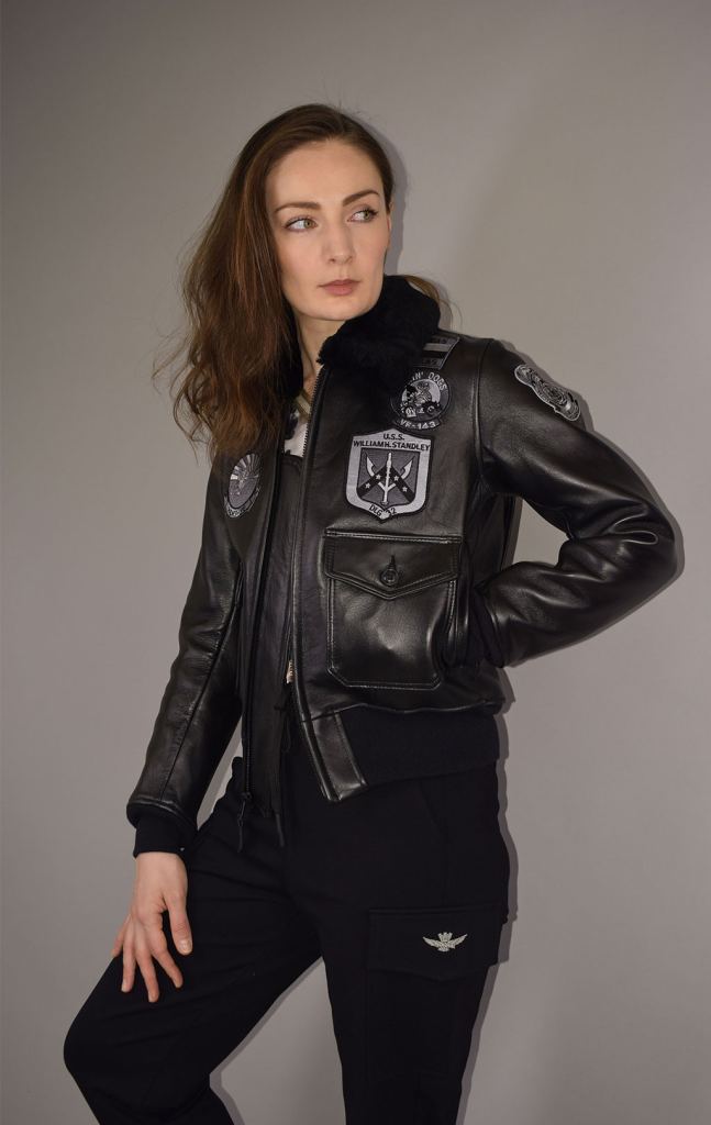 Женская куртка-пилот COCKPIT STEALS TOP GUN G-1 кожа black (W71Z003) фото 1