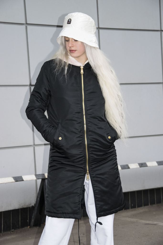 Женская удлиненная куртка-бомбер ALPHA INDUSTRIES COAT PM MA_1 black фото 2