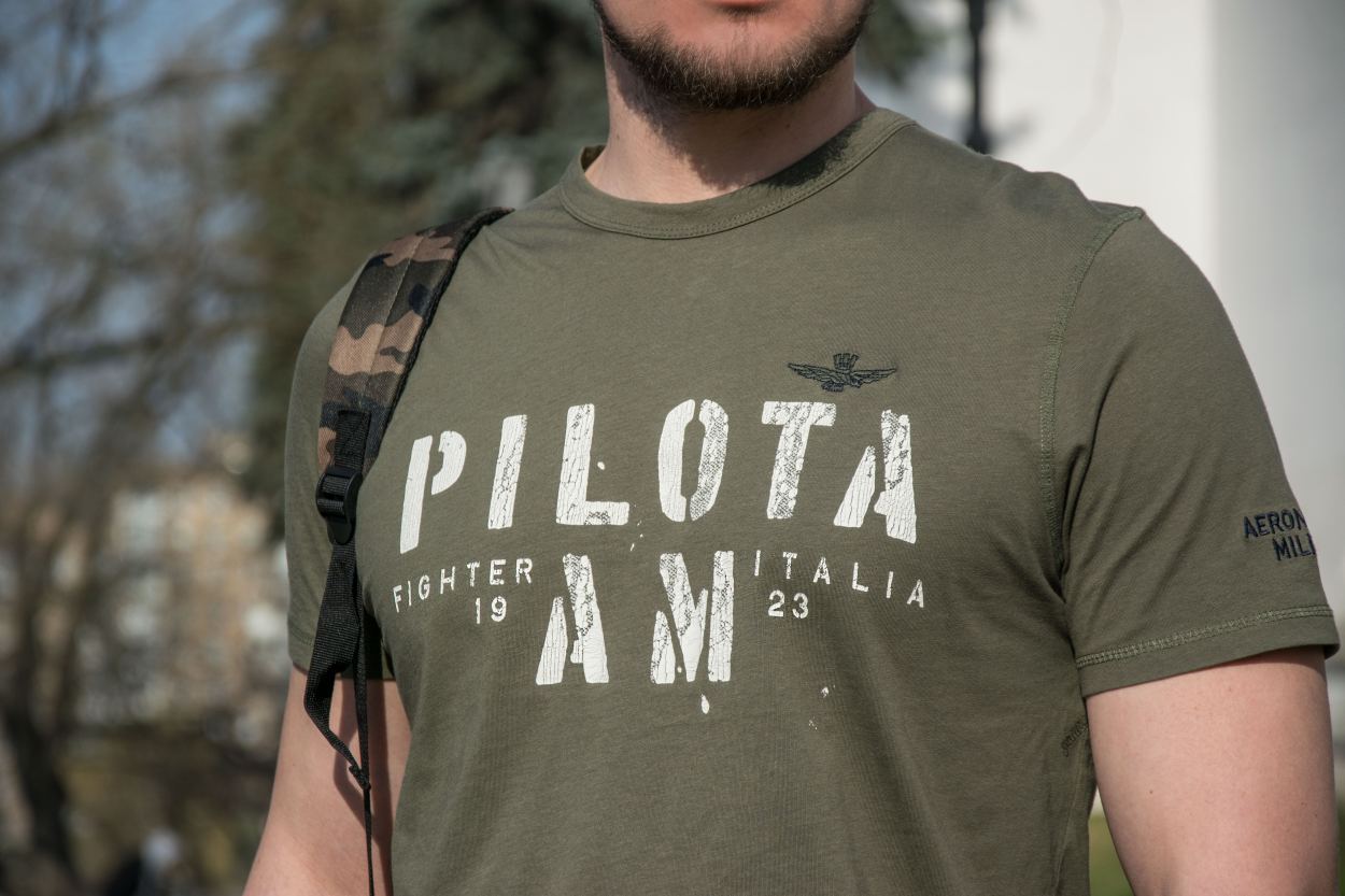 Футболка AERONAUTICA MILITARE SS 23 verde militare TS 2051 фото 3