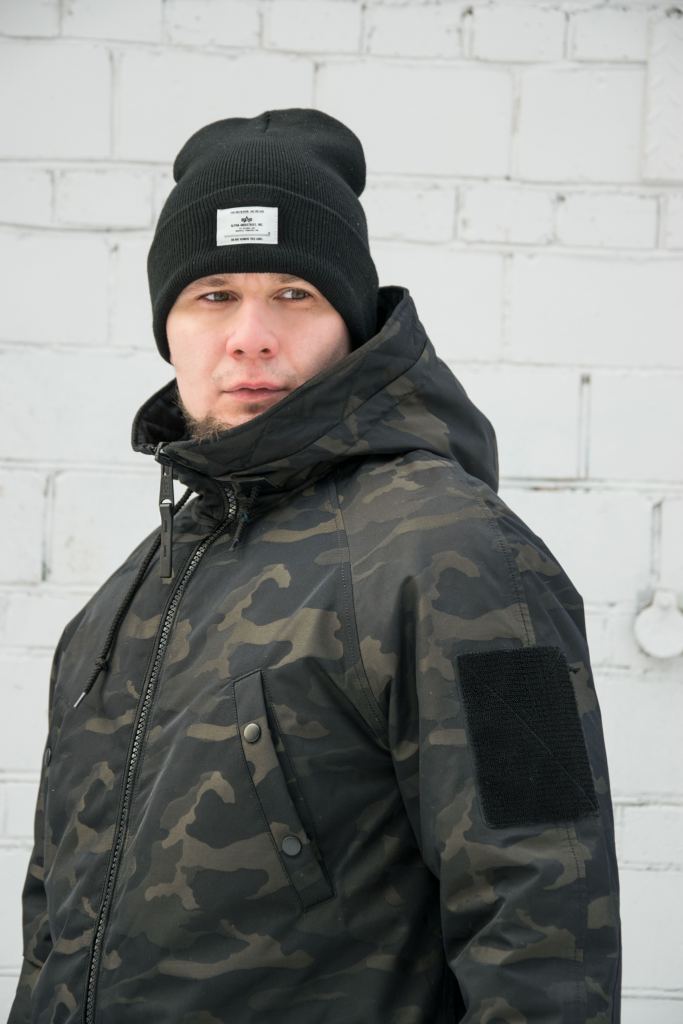 Аляска-пуховик ALPHA INDUSTRIES JACQUARD DOWN N-3B camo black