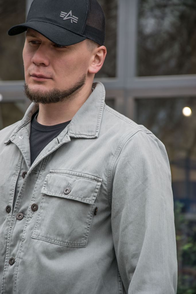 Ветровка ALPHA INDUSTRIES SHIRT JACKET P44 SS22 vintage grey фото 4