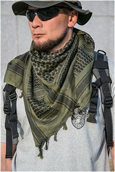 Платок шейный Fostex Арафатка olive/black