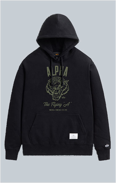 Толстовка ALPHA INDUSTRIES ALPHA TIGER HOODIE SS 24 black