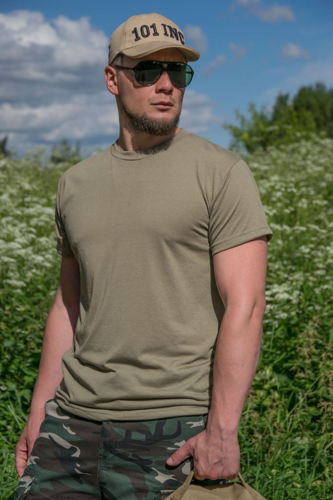 Армейская военная футболка tan