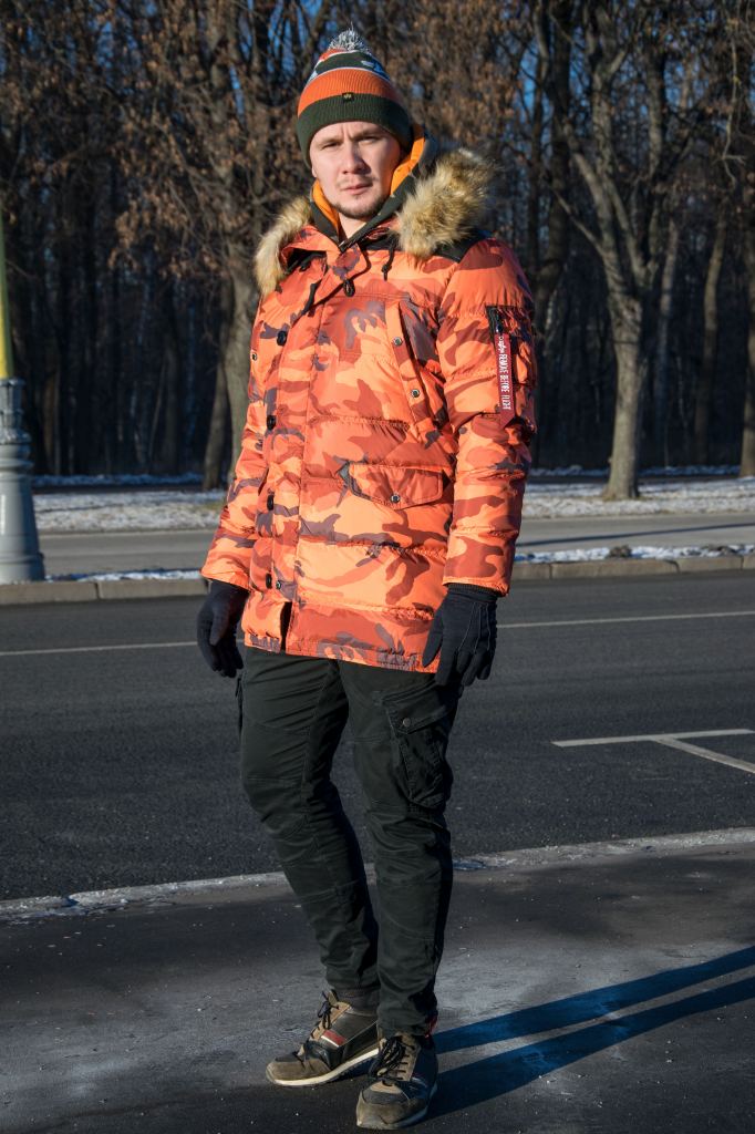 Аляска-пуховик ALPHA INDUSTRIES PUFFER N-3B orange camo