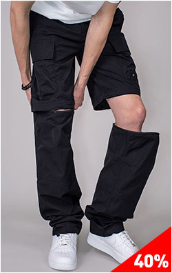 Брюки-шорты ALPHA INDUSTRIES CONVERTIBLE CARGO PANT SS 24 m black