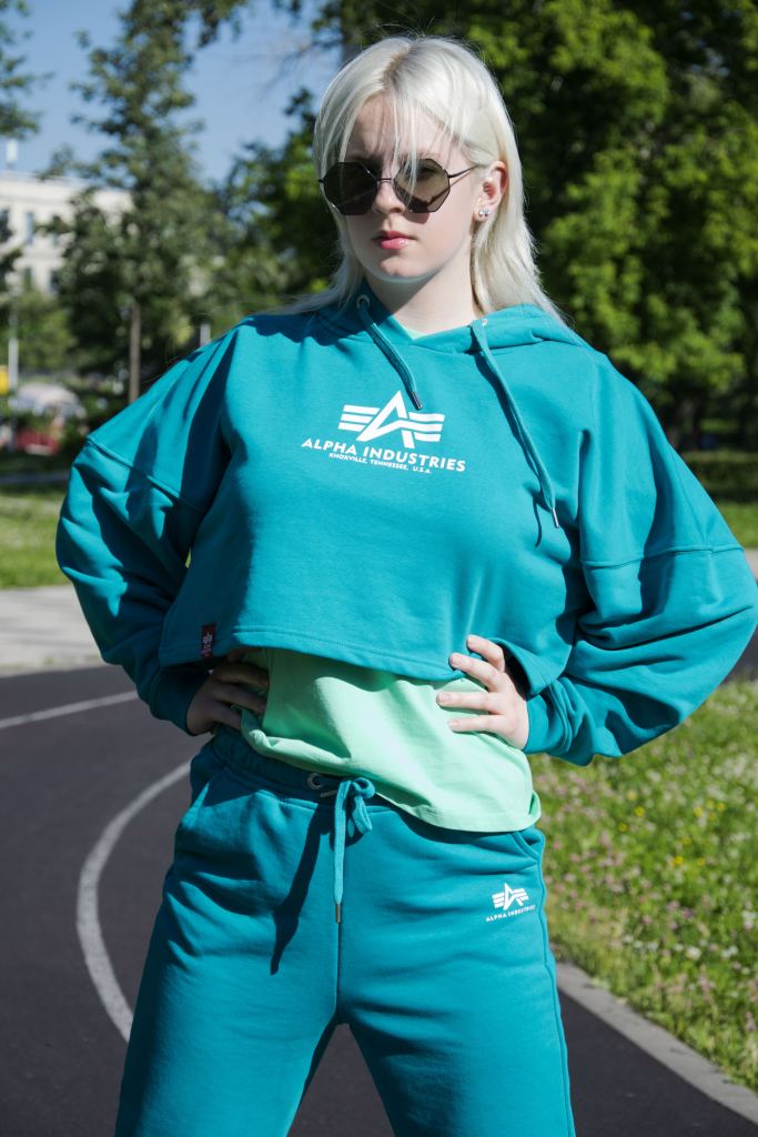 Женская толстовка ALPHA INDUSTRIES BASIC HOODY COS blue lagoon (6).jpg