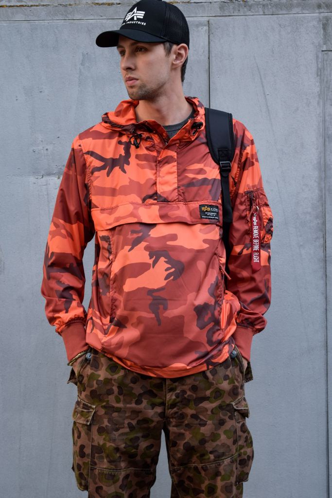 ALPHA INDUSTRIES GLIDER ANORAK orange camo