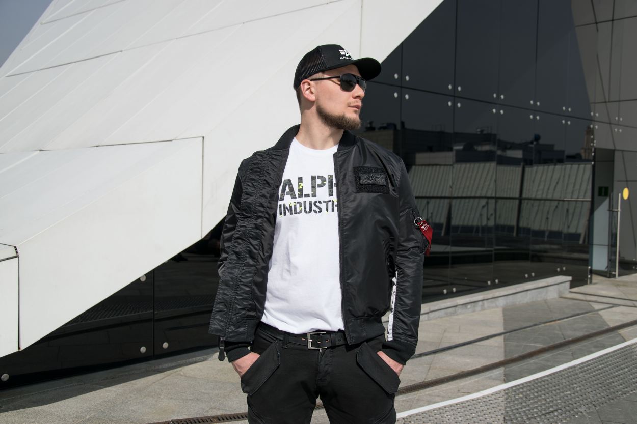 Ветровка-бомбер ALPHA INDUSTRIES TT CUSTOM MA-1 black фото 1