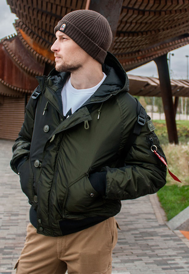 Аляска короткая мужская ALPHA INDUSTRIES HUNTER II DARK GREEN