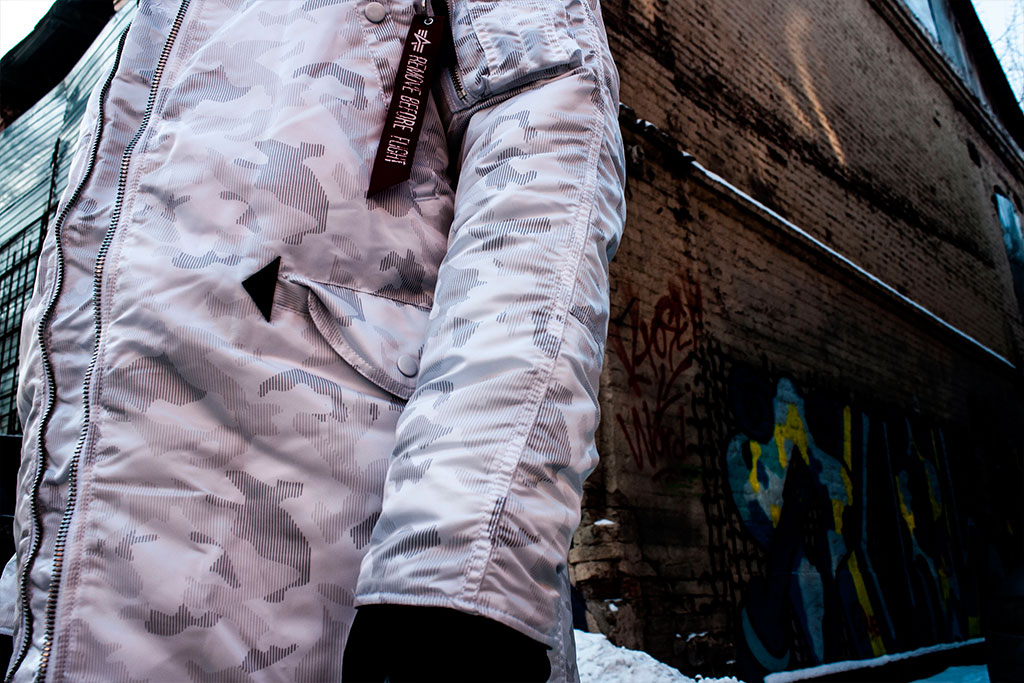 Аляска камуфляжная мужская ALPHA INDUSTRIES PM N-3B CAMO WHITE