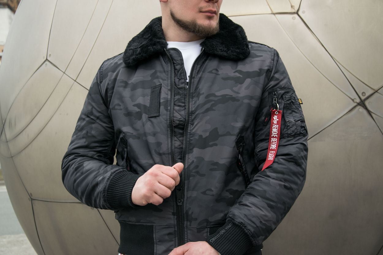 Массивная фирменная металлическая молния мужского пилота ALPHA INDUSTRIES INJECTOR III