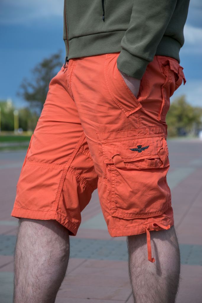 Оранжевые шорты карго AERONAUTICA MILITARE