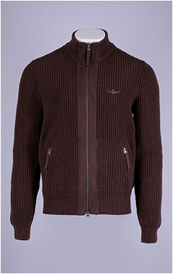 Свитер на молнии AERONAUTICA MILITARE FW 26/27/BG chestnut brown (MA 1664)