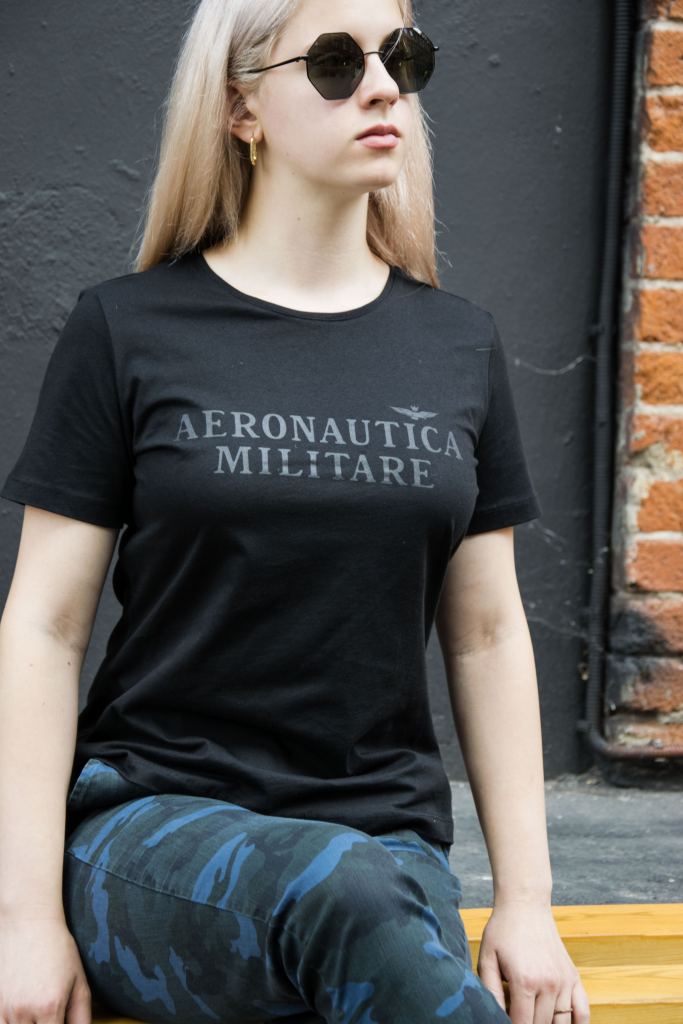Чёрная футболка Aeronautica Militare
