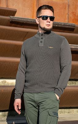 Свитер на пуговицах AERONAUTICA MILITARE FW 25/26/BL beluga grey (MA 1572)