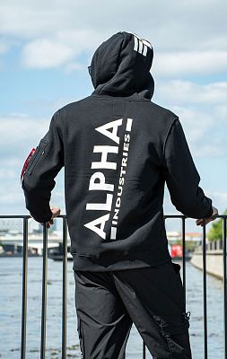 Толстовка ALPHA INDUSTRIES BACK PRINT ZIP HOODY black