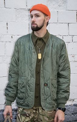 Куртка-подстёжка ALPHA INDUSTRIES CLASSIC M-65 с карманами и манжетами olive