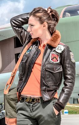 Женская куртка-пилот COCKPIT Top Gun кожа brown (W201036)