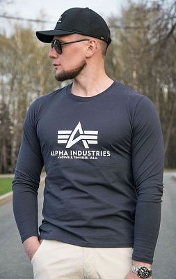 Лонгслив ALPHA INDUSTRIES BASIC LS navy
