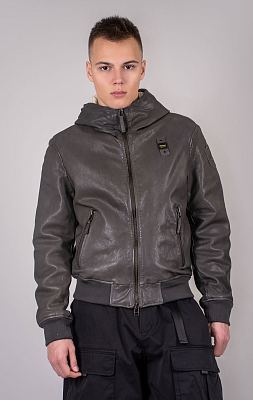 Куртка BLAUER ALDER кожа FW 24/25 grey 976 (LO1379)