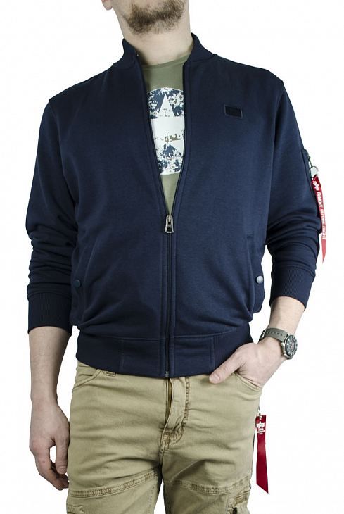 Толстовка-бомбер ALPHA INDUSTRIES X-FIT SWEAT MA-1 rep. blue Толстовка-бомбер ALPHA INDUSTRIES X-FIT SWEAT MA-1 rep. blue
