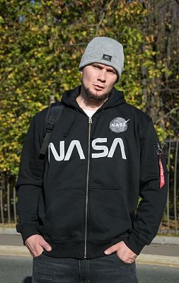 Толстовка ALPHA INDUSTRIES NASA ZIP HOODY black