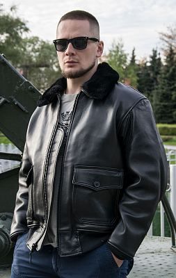Куртка-пилот COCKPIT NAVY G-1 кожа black (Z201035)