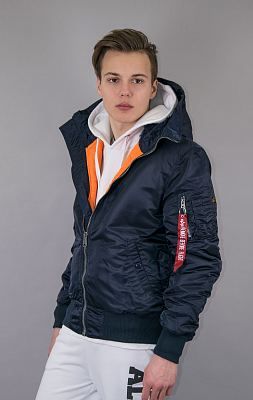 Куртка ALPHA INDUSTRIES HOODED MA-1 rep. blue