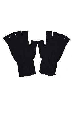 Перчатки вязаные шерсть без пальцев black