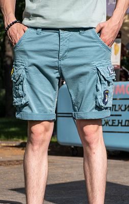 Шорты ALPHA INDUSTRIES CREW SHORT PATCH greyblue